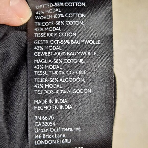 Maeve by Anthropologie Size S Black Short Sleeve Tshirt Asymmetric Ruffle Hem - Picture 9 of 11